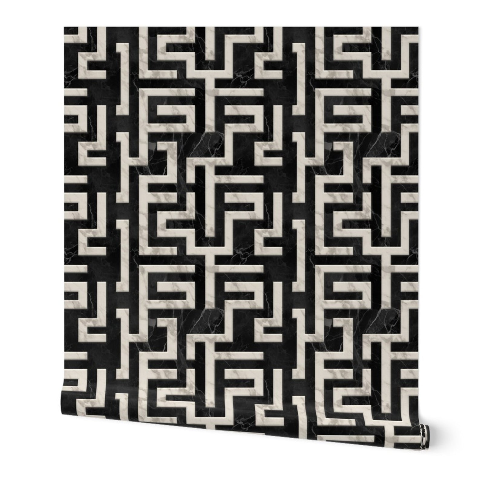 Greek Key - Carrara Noir — 01 Hero Roll