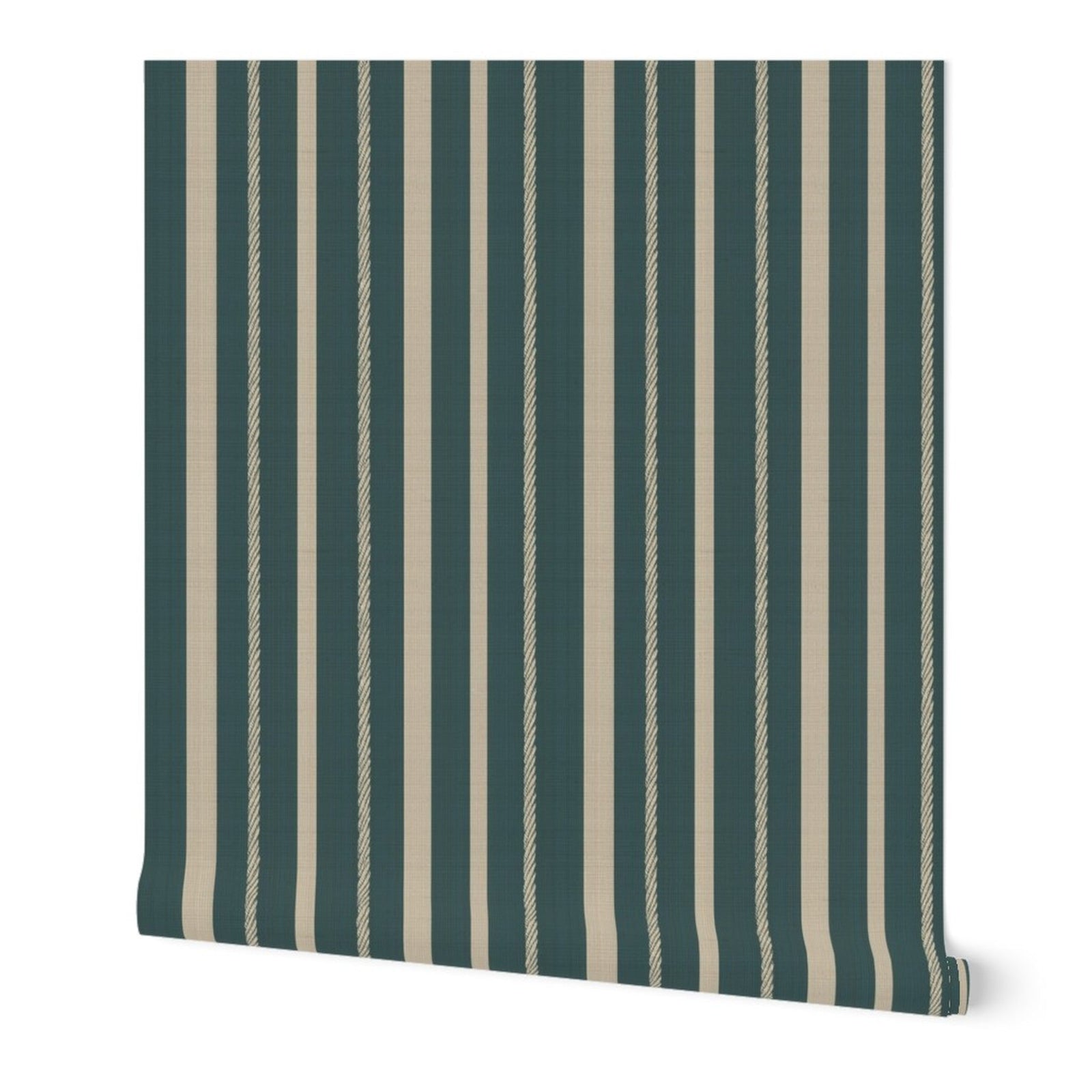 Product shot of Nautical Stripes Teal Wallpaper | Provenance & Patina