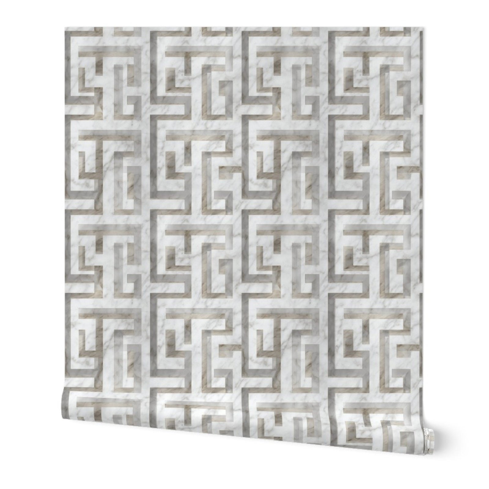 Greek Key - Carrara Beige — 01 Hero Roll