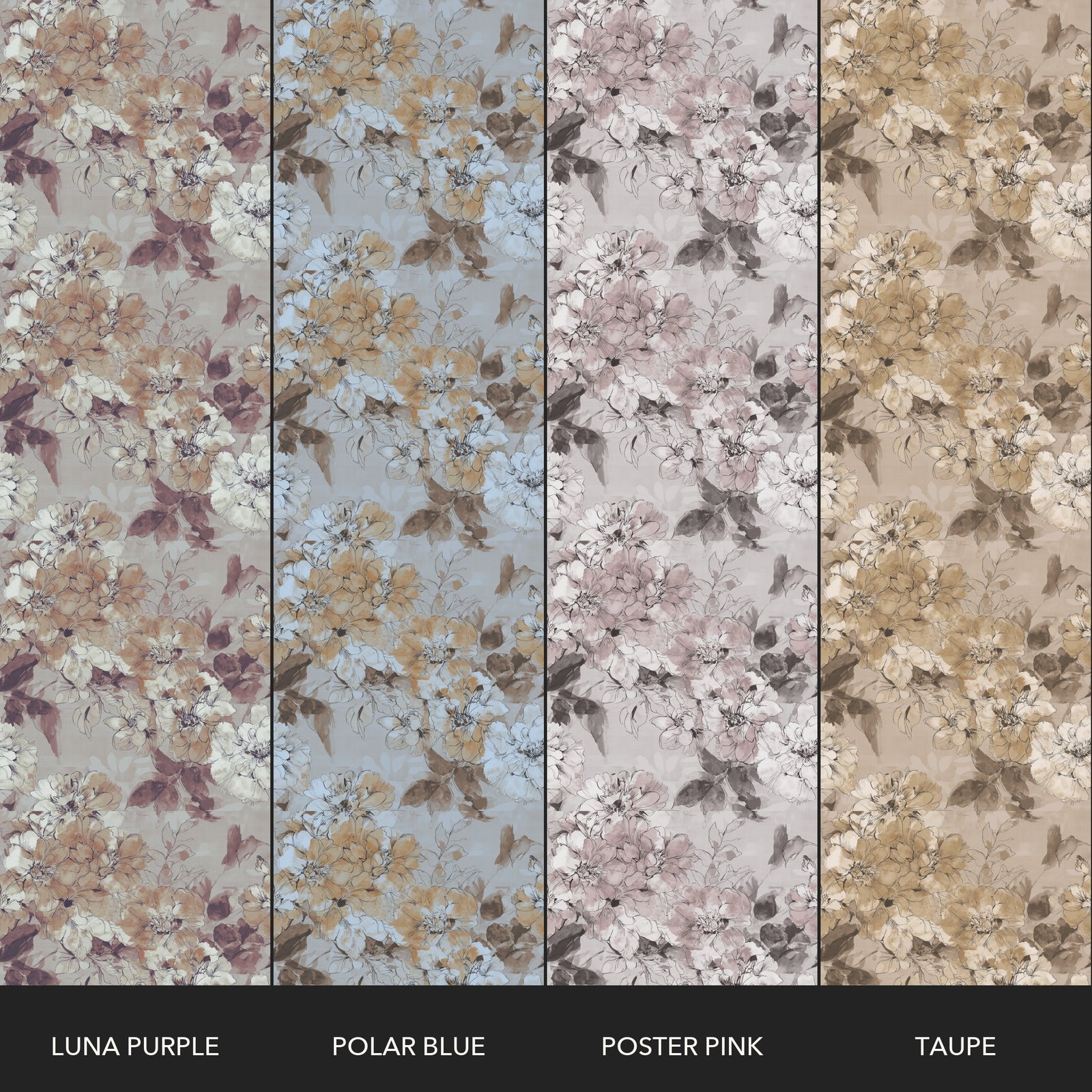 Watercolor Flora - Taupe — 09 Colorway Strips