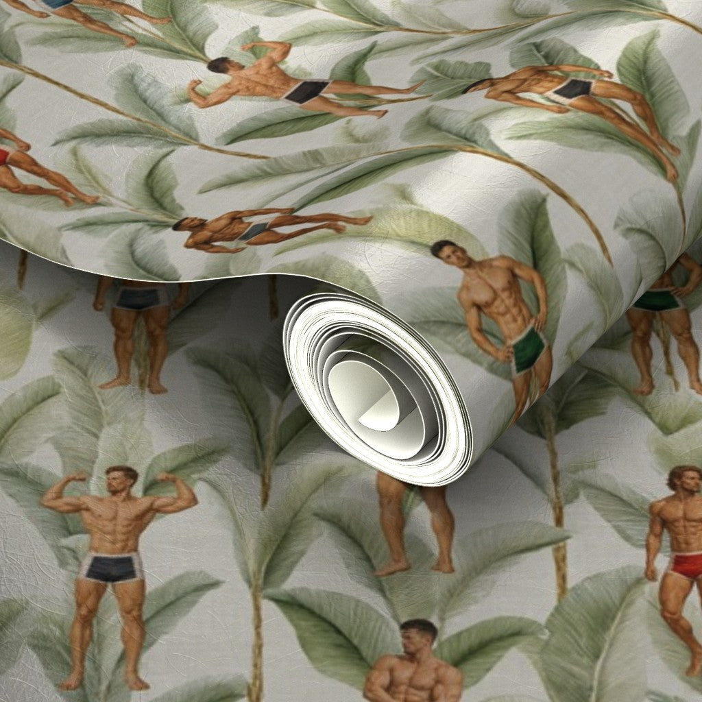 Natural woven texture of the luxury grasscloth substrate for Palm Beach Apollo wallpaper.