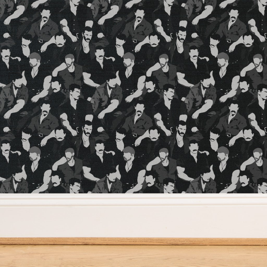 Mustache Men wallpaper style swatch