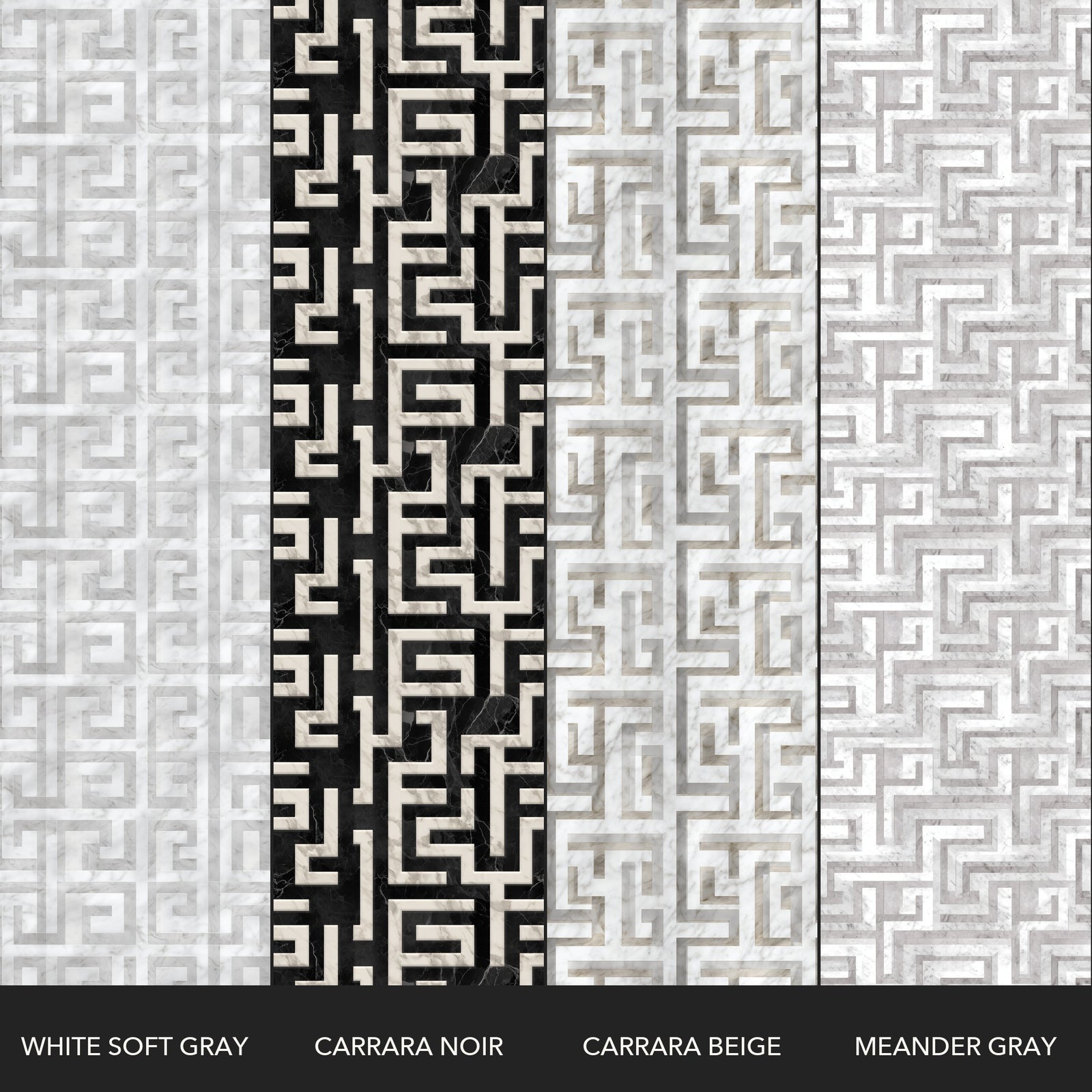 Greek Key - Meander Gray — 32 Colorway Strips