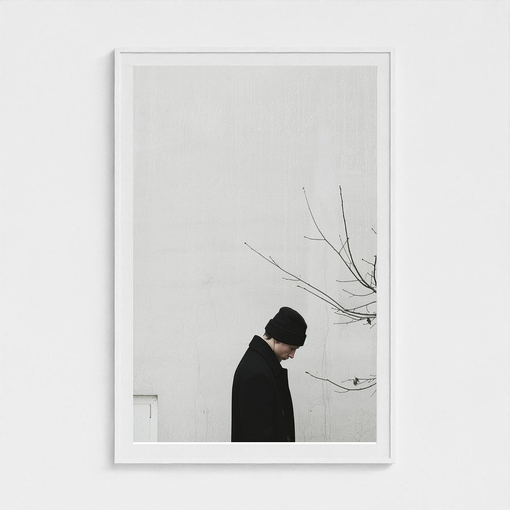 Minimalist Urban Portrait in Soft Monochrome Tones