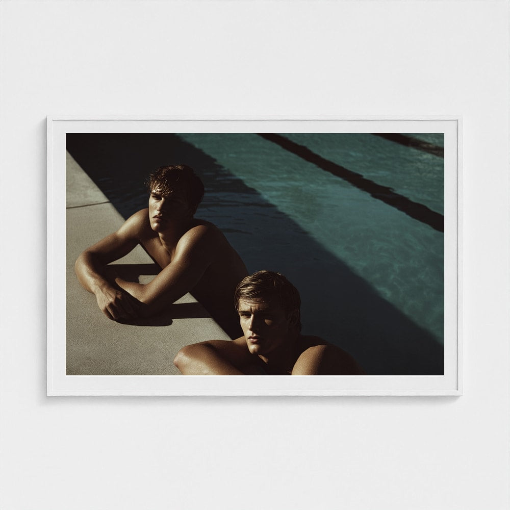 Poolside Male Portrait in Contemplative Summer Light