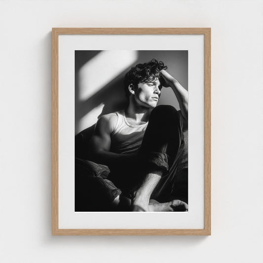 Contemplative Black and White Editorial Male Portrait