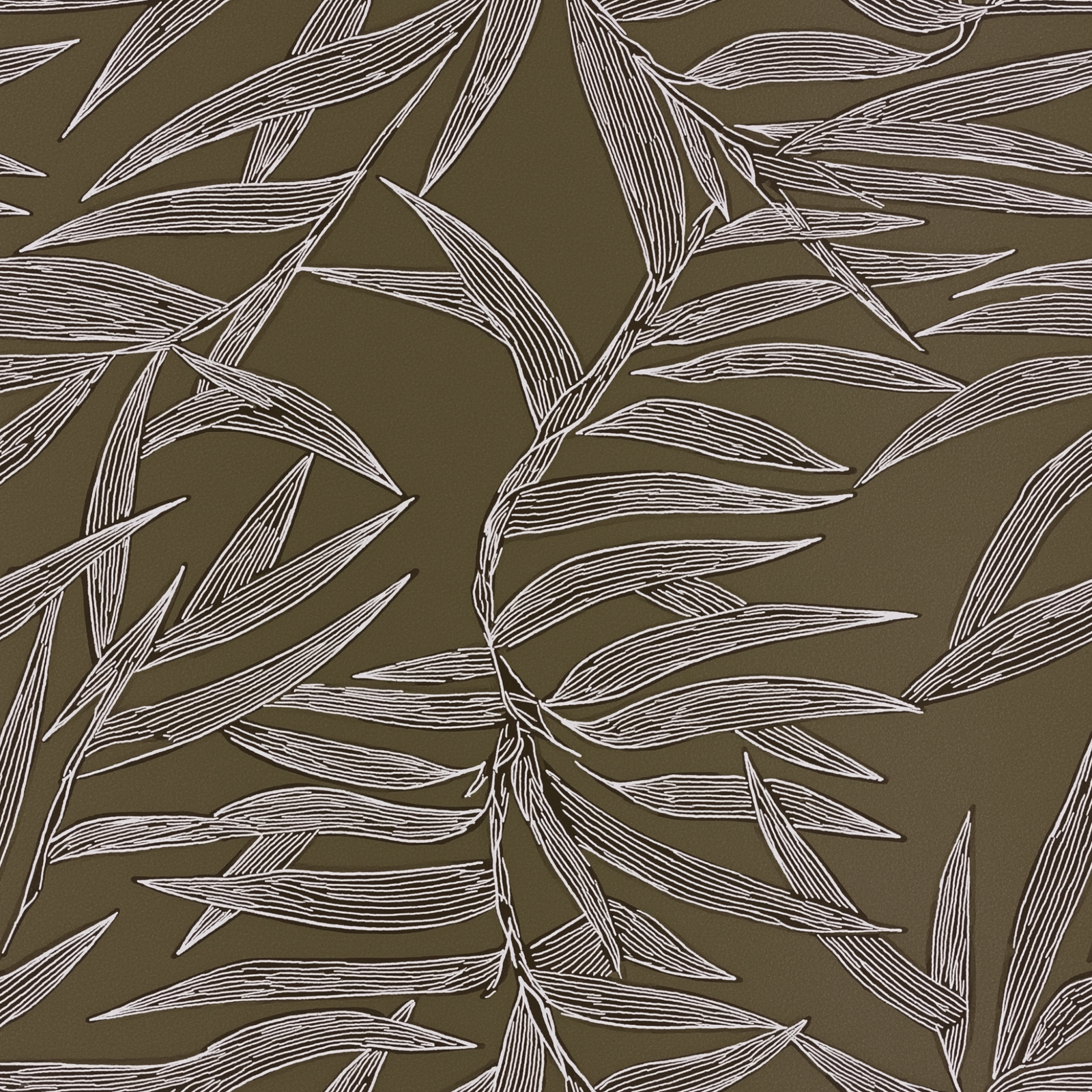 Bamboo leaf pattern repeat shown in a neutral mineral colorway.