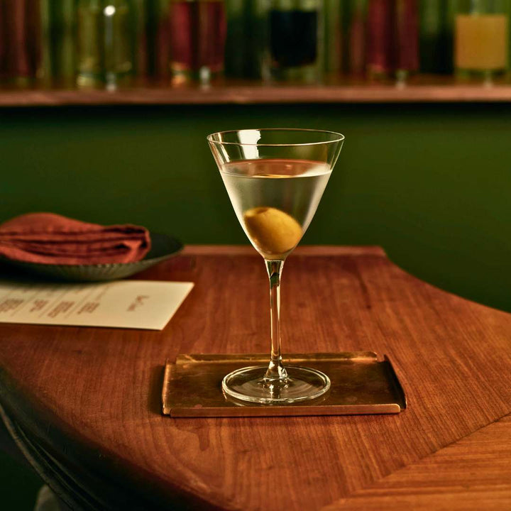 Close up detail of Bar/Giani Set of 2 Martini Glasses | Provenance & Patina