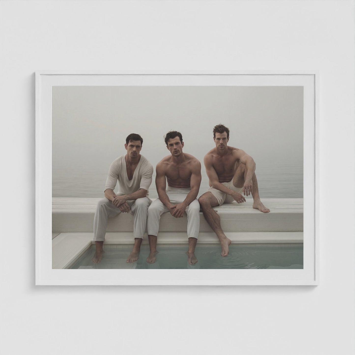 Beach Squad 48x36 White Landscape Box Frame