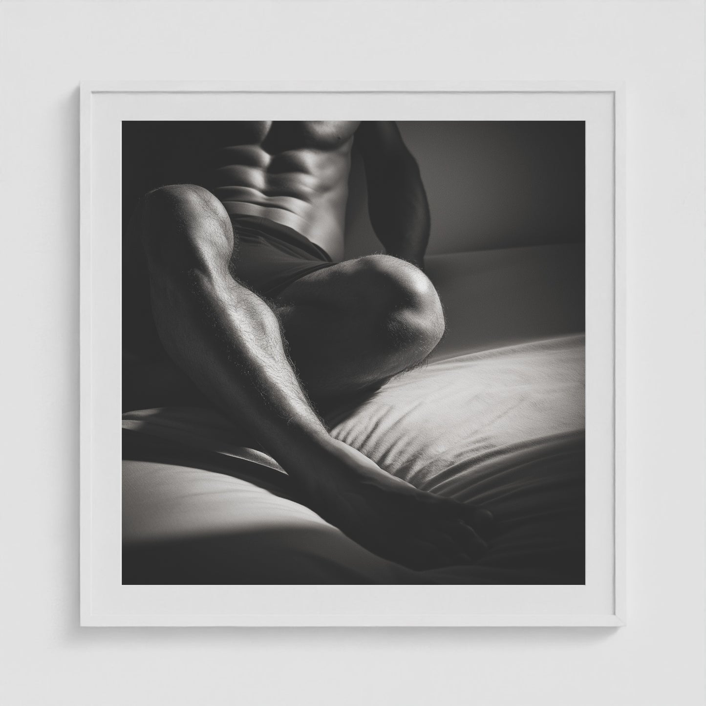 Body Lean 36x36 White Square Box Frame
