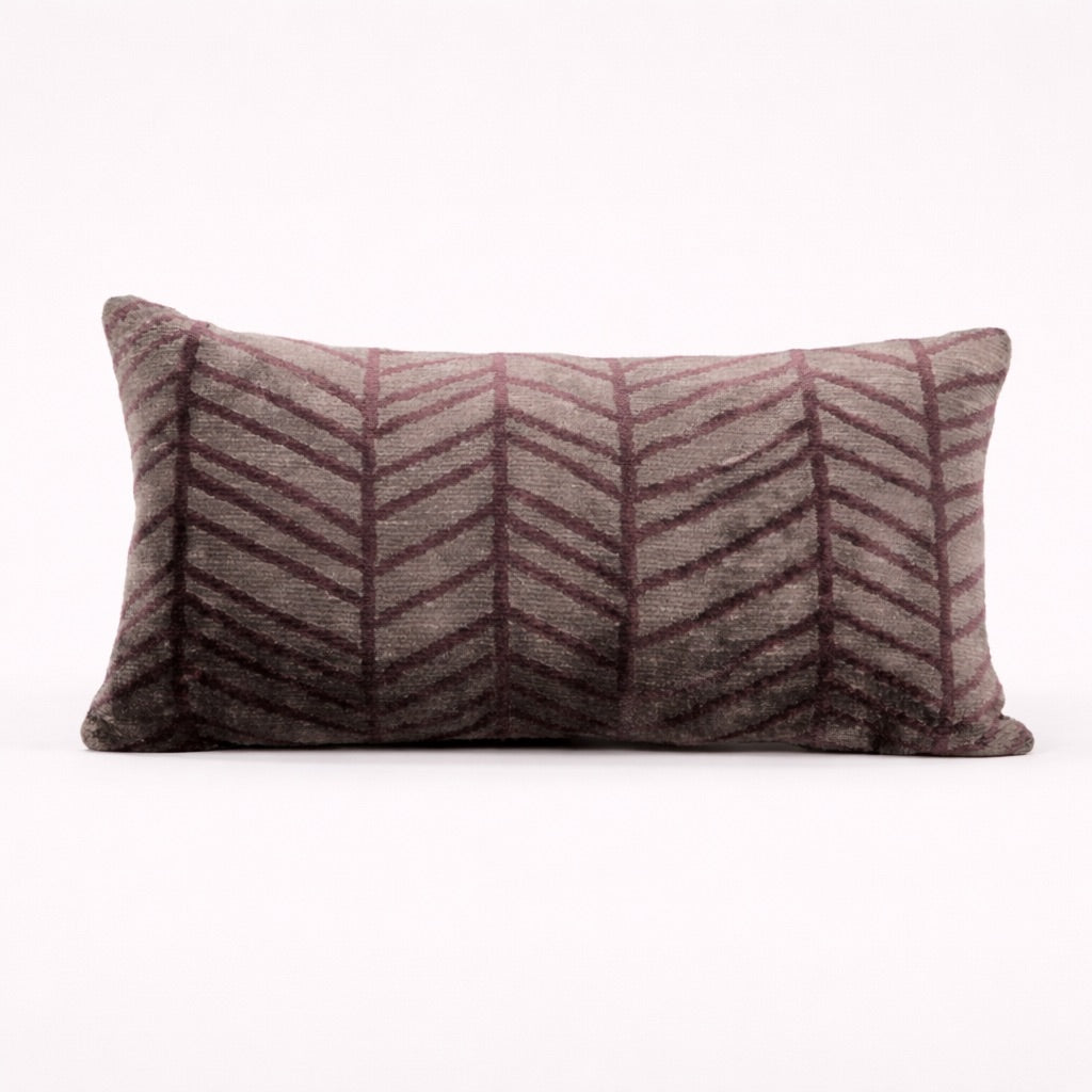 Herringbone Velvet Lumbar Pillow