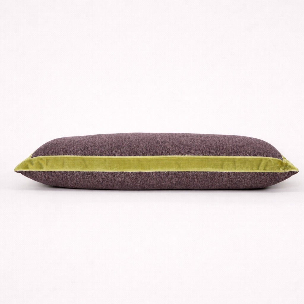 Chartreuse and Plum Bolster Pillow