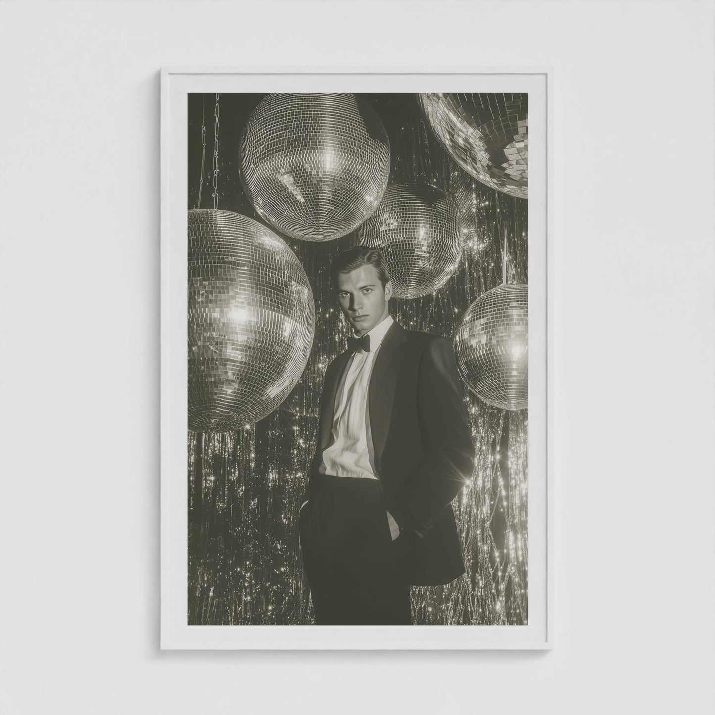 Dapper Disco 40x60 White Portrait Box Frame