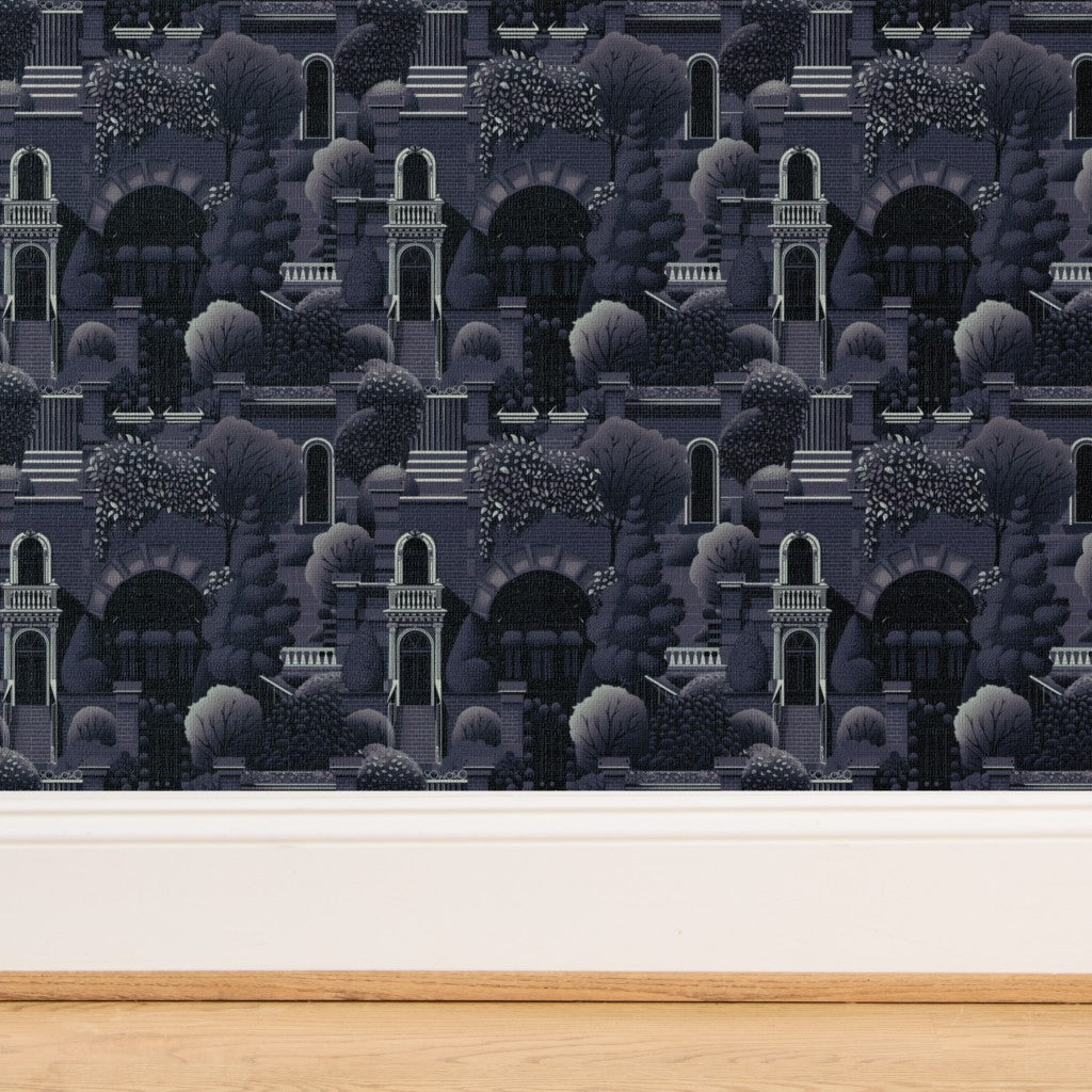Close-up of natural grass cloth backing on Uptown Sage Wallpaper