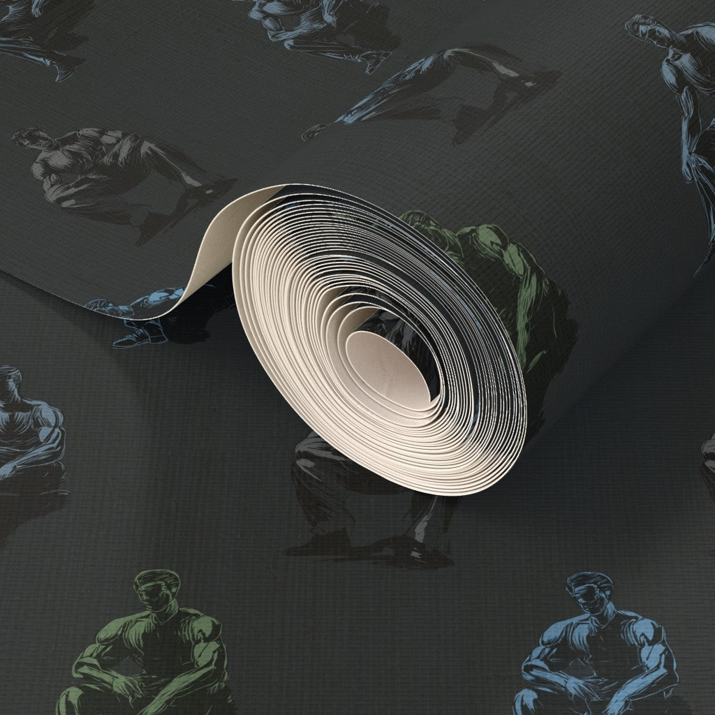 Woven natural fiber backing of the premium grass cloth wallpaper option.