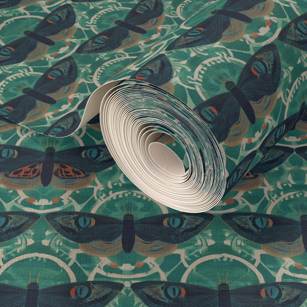 Detailed close-up showing the organic woven texture of the grasscloth wallpaper option.