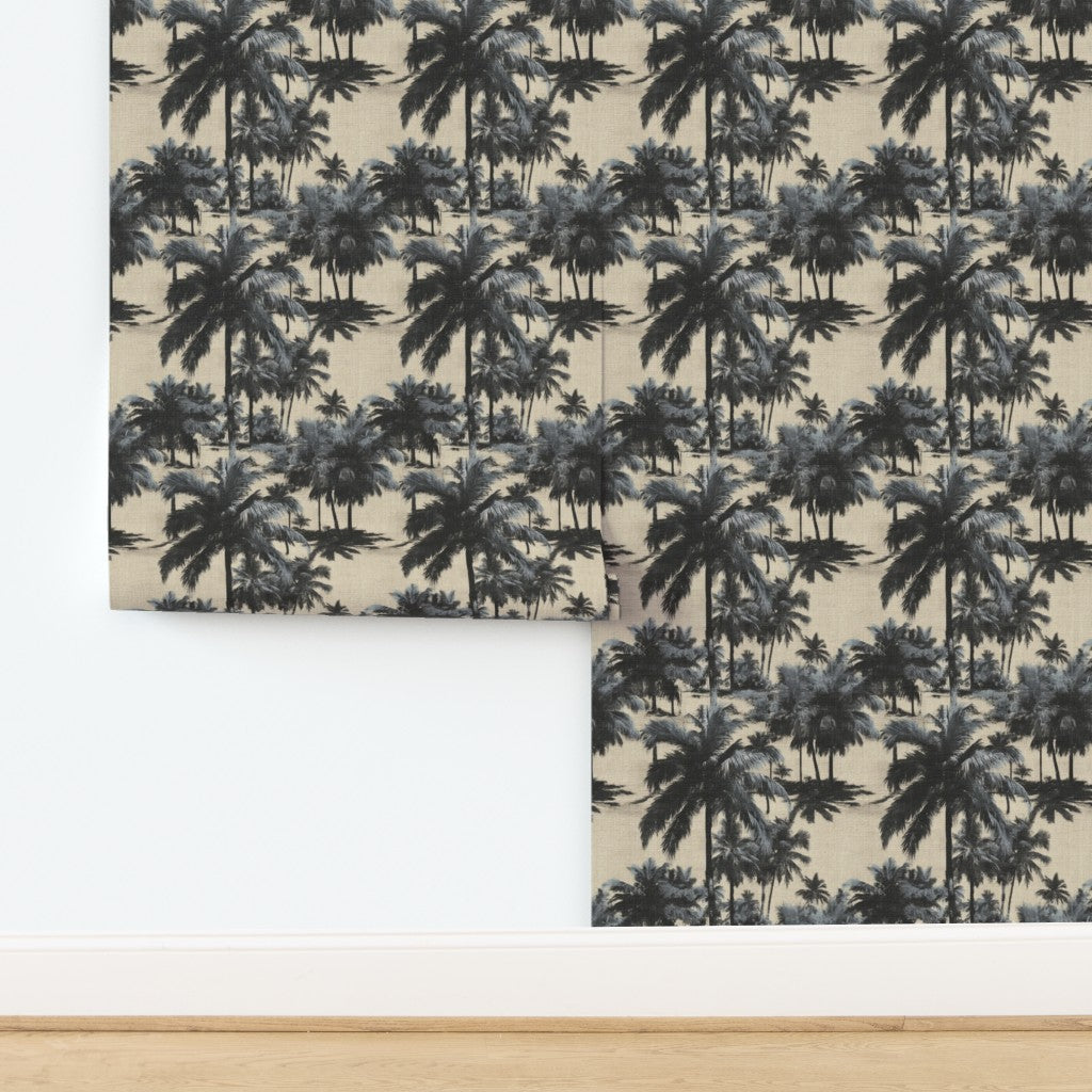 Handcrafted natural grasscloth palm wallpaper in a warm, textured colorway.