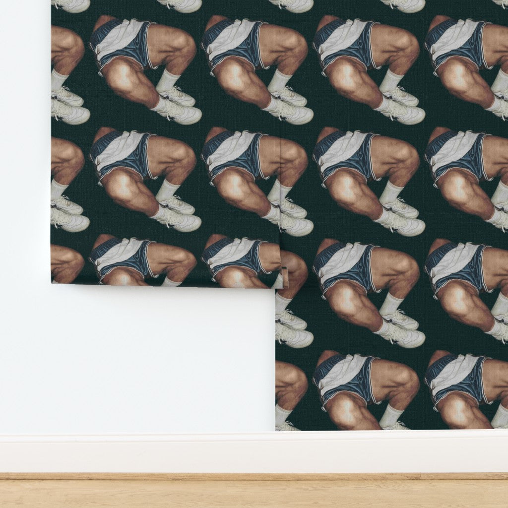 Woven grasscloth material option in a rich emerald colorway.