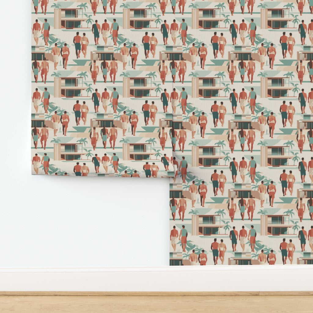 Textured grasscloth substrate option highlighting the organic woven fiber backing.