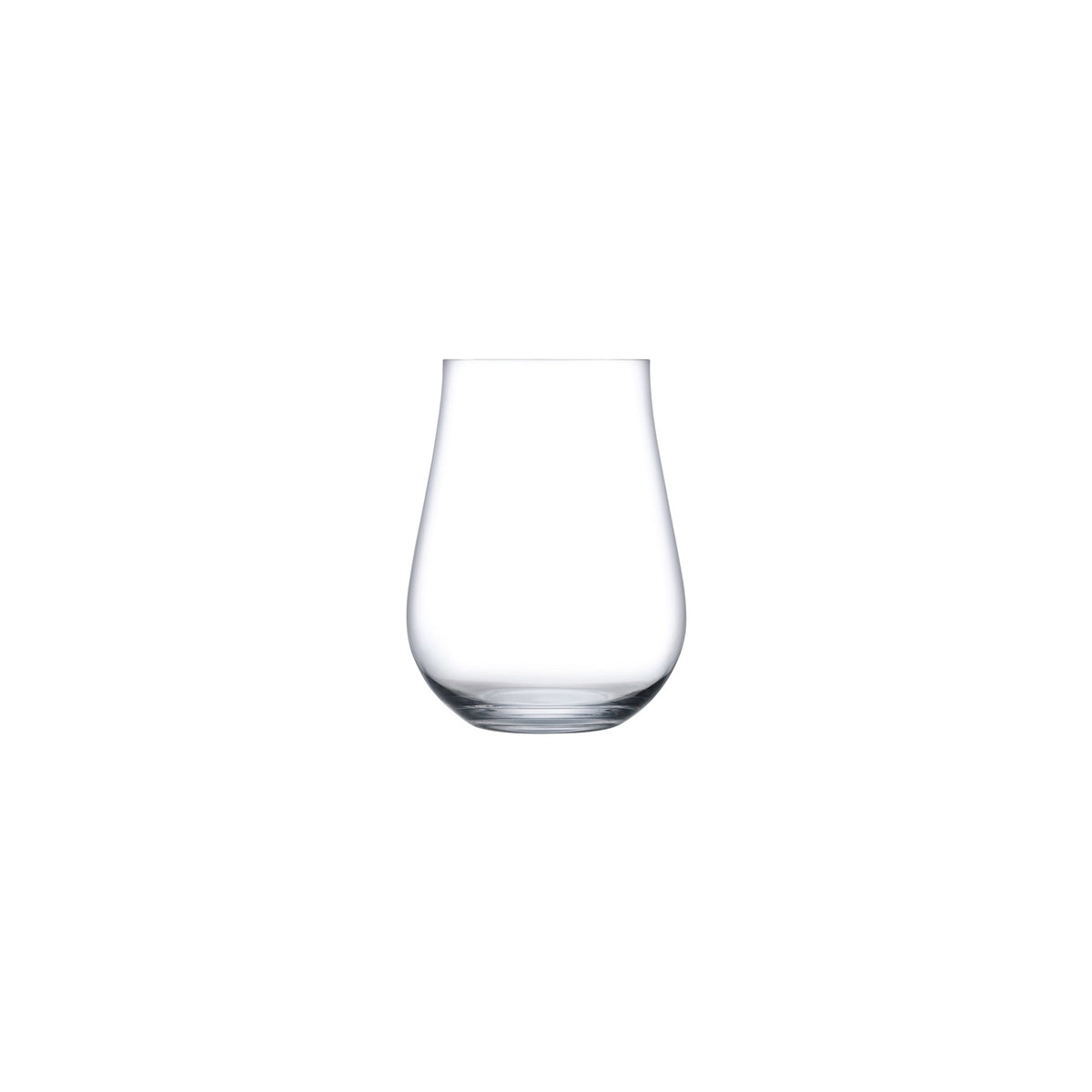 Side view of a single Ghost Zero Tulip crystal glass emphasizing its delicate curved bowl and fine stem.