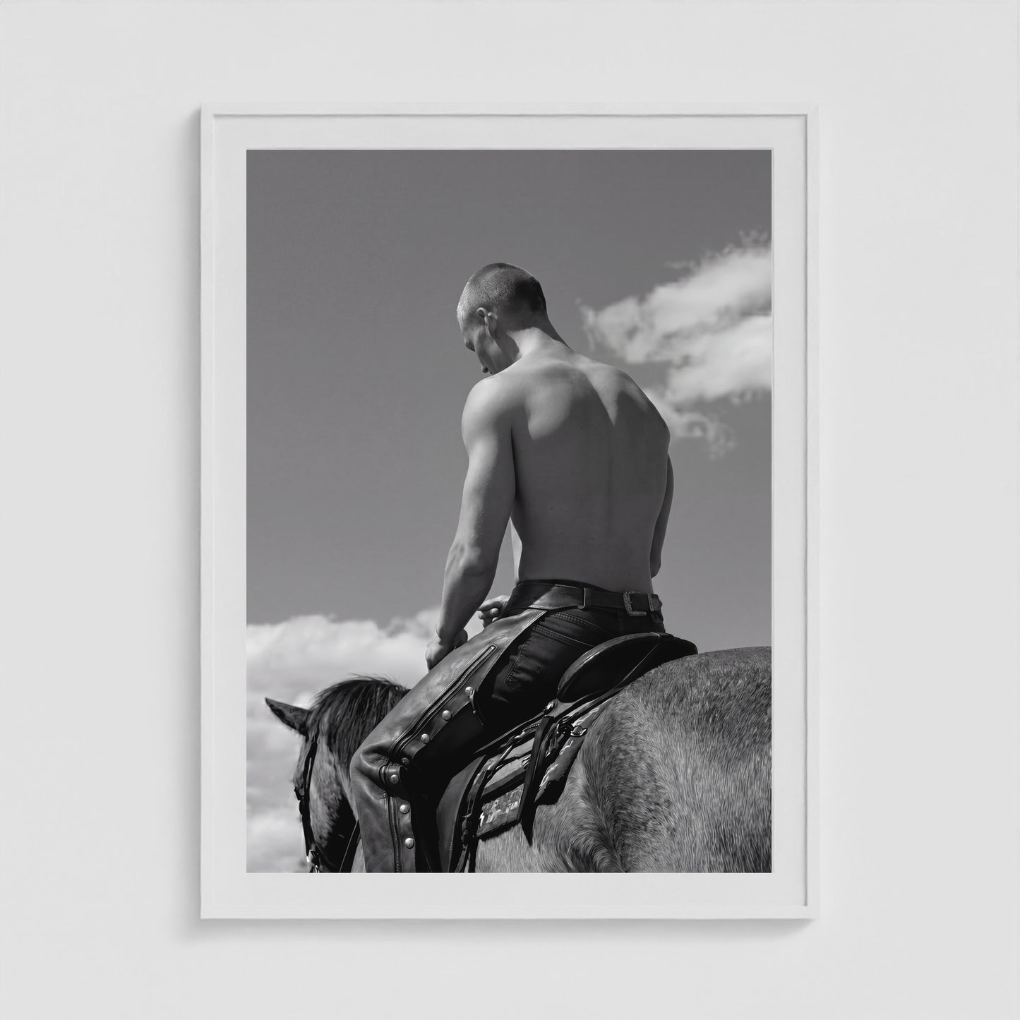 Horseback - No. 2 36x48 White Portrait Box Frame