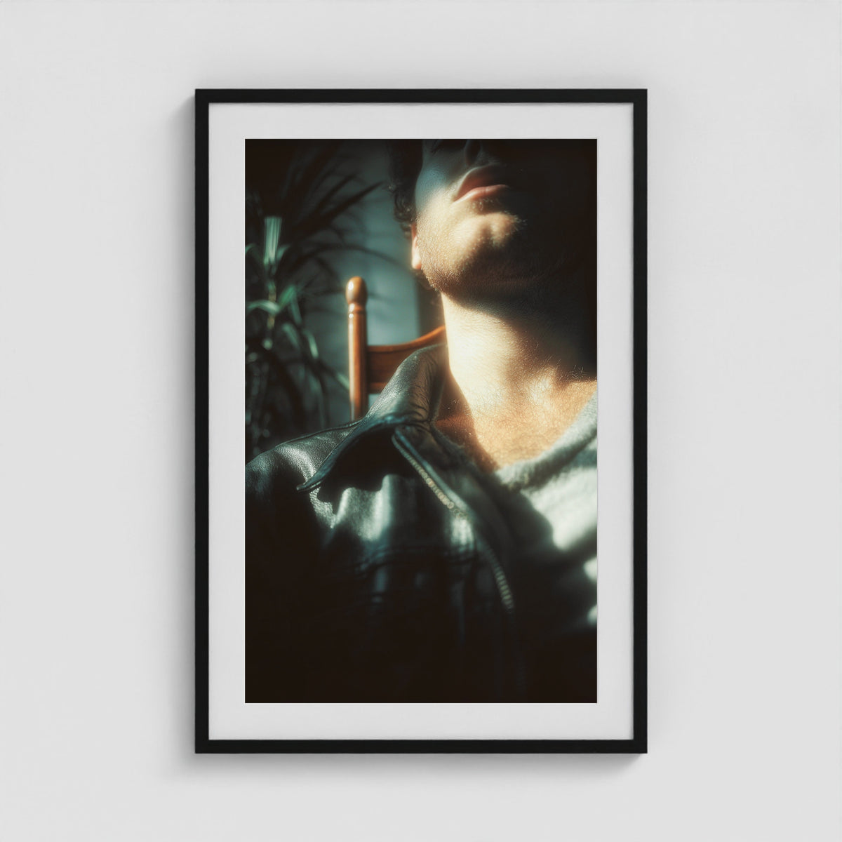 Leather Jacket 24x36 Black Portrait Box Frame