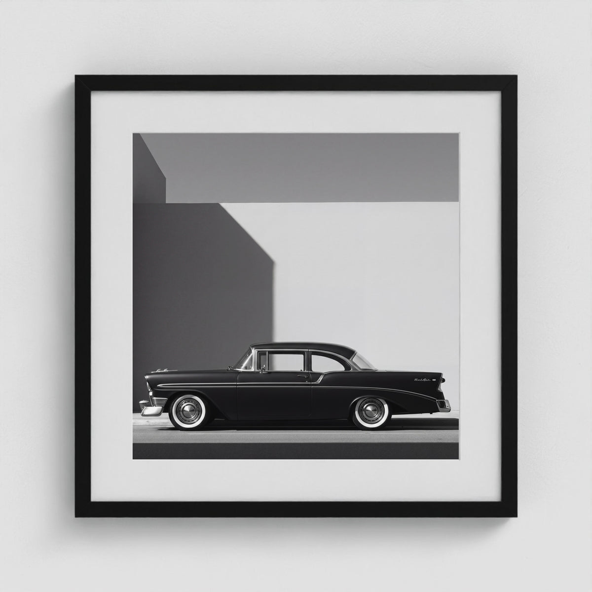 Line of Travel No. 2 20x20 Black Square Box Frame