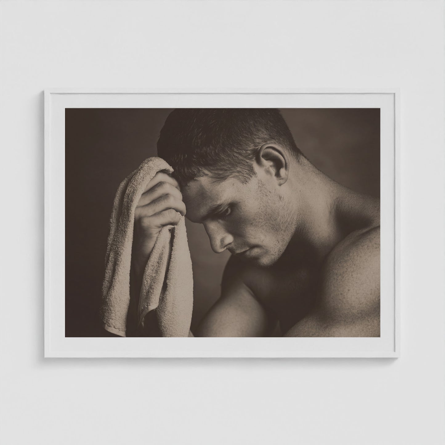 Locker Room - No. 3 48x36 White Landscape Box Frame