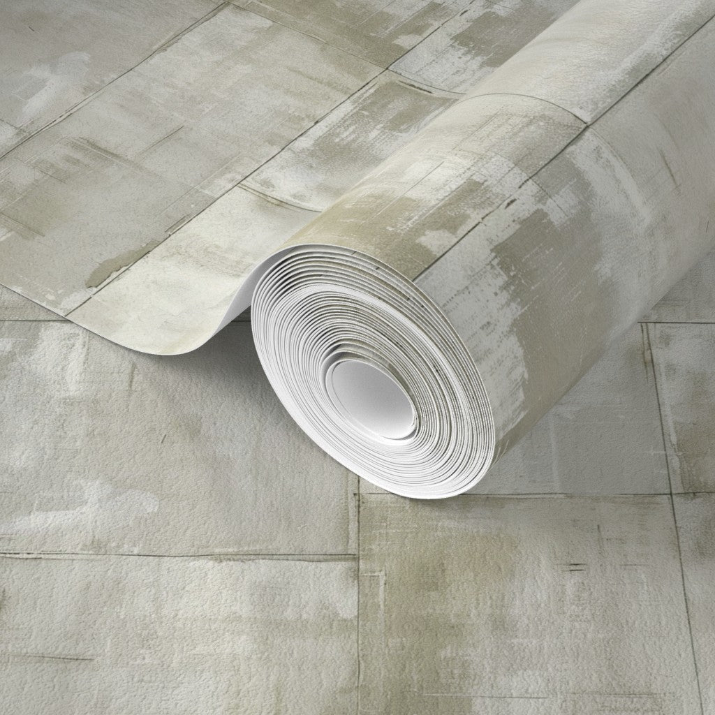 Close-up detail of the smooth matte texture on non-pasted panel grid wallpaper.