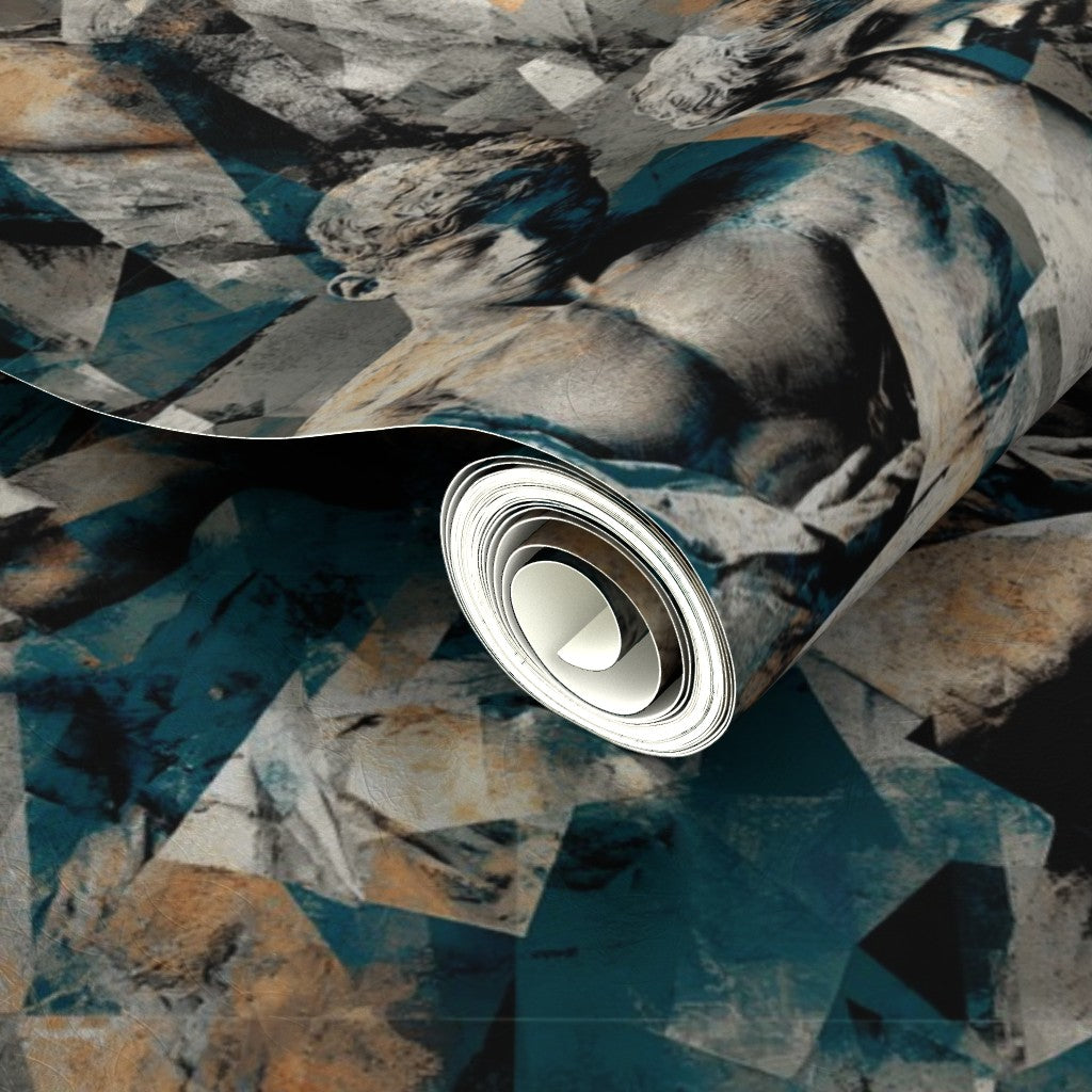 Detailed view of the pearlescent metallic substrate catching the light.