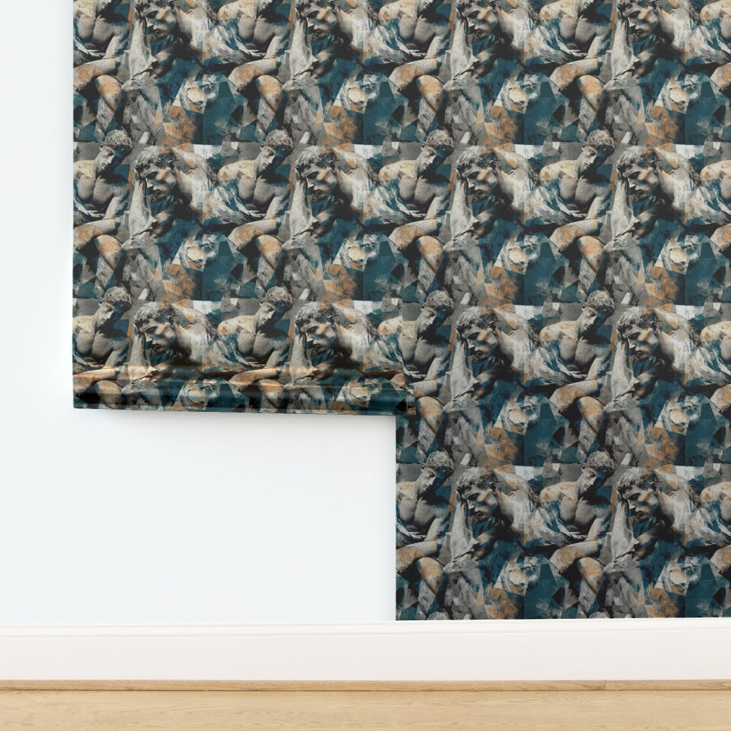 Metallic finish wallpaper sample displaying a luminous bronze pearlescent sheen.