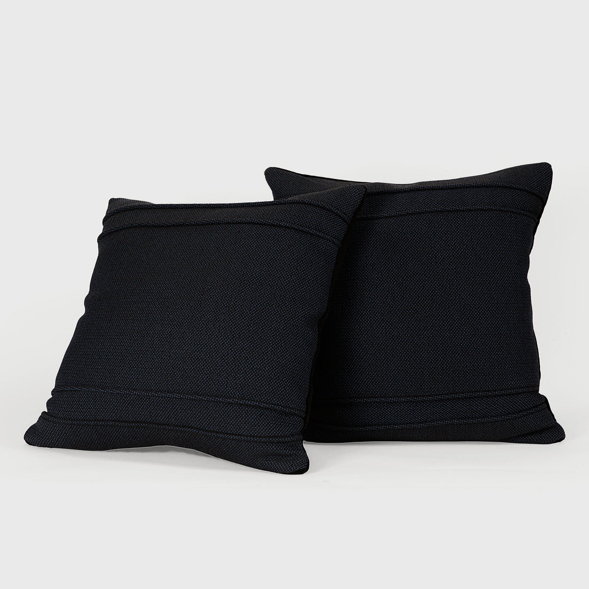 Close up detail of Charcoal Tweed and Velvet Pillows Pair – Masculine Fine Art | Provenance & Patina