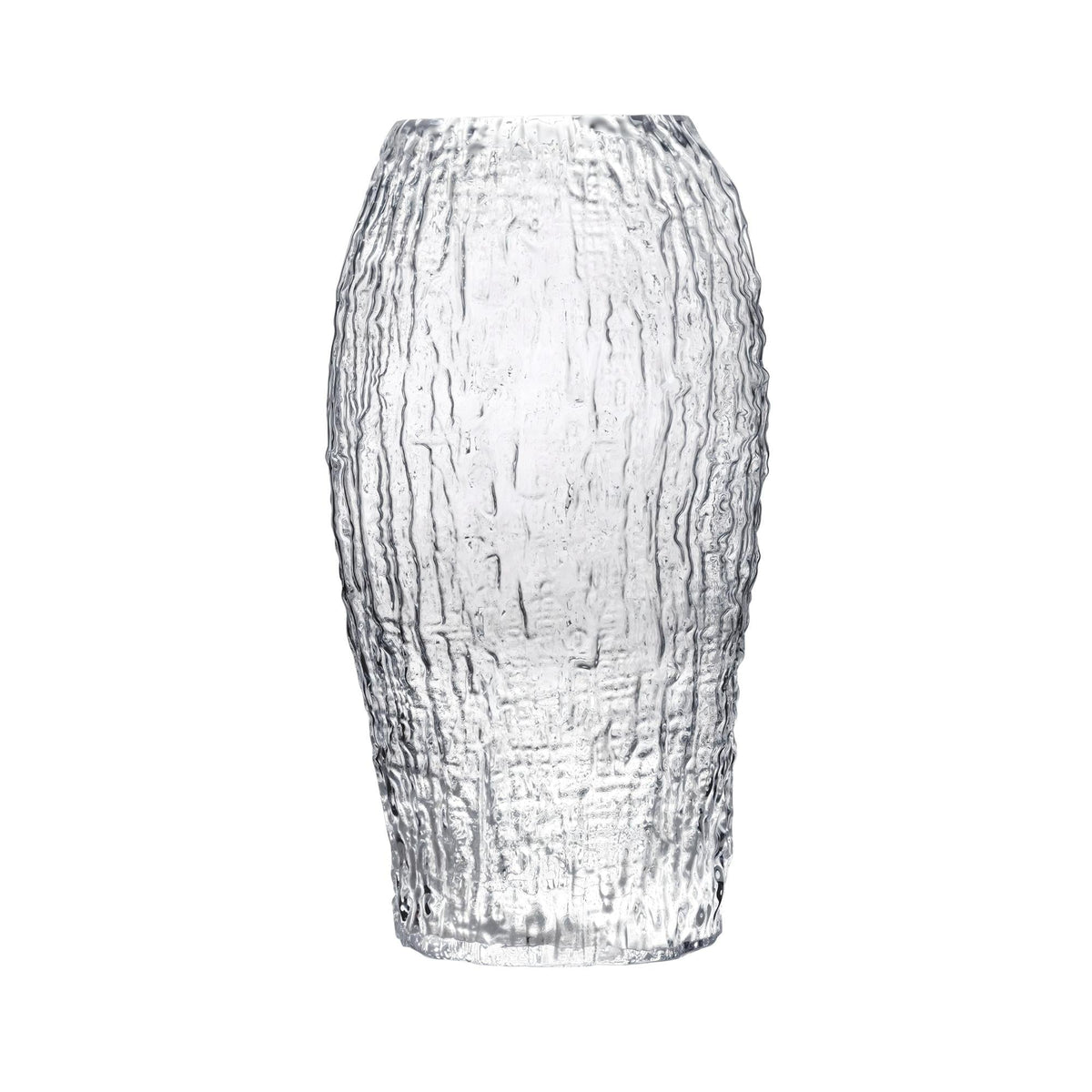 NUDE Glass Molten large crystal vase in brilliant clear glass.