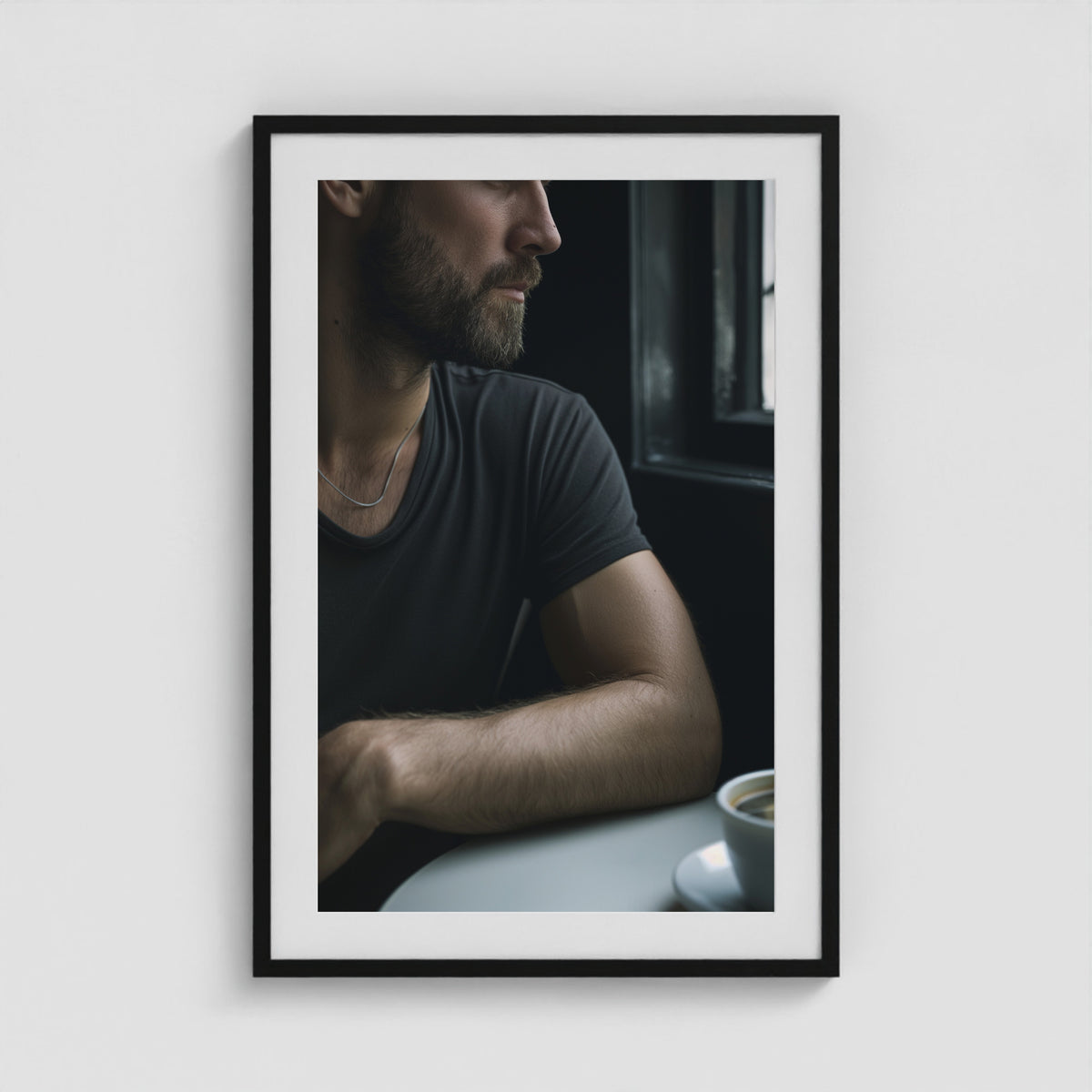 Morning Joe 24x36 Black Portrait Box Frame