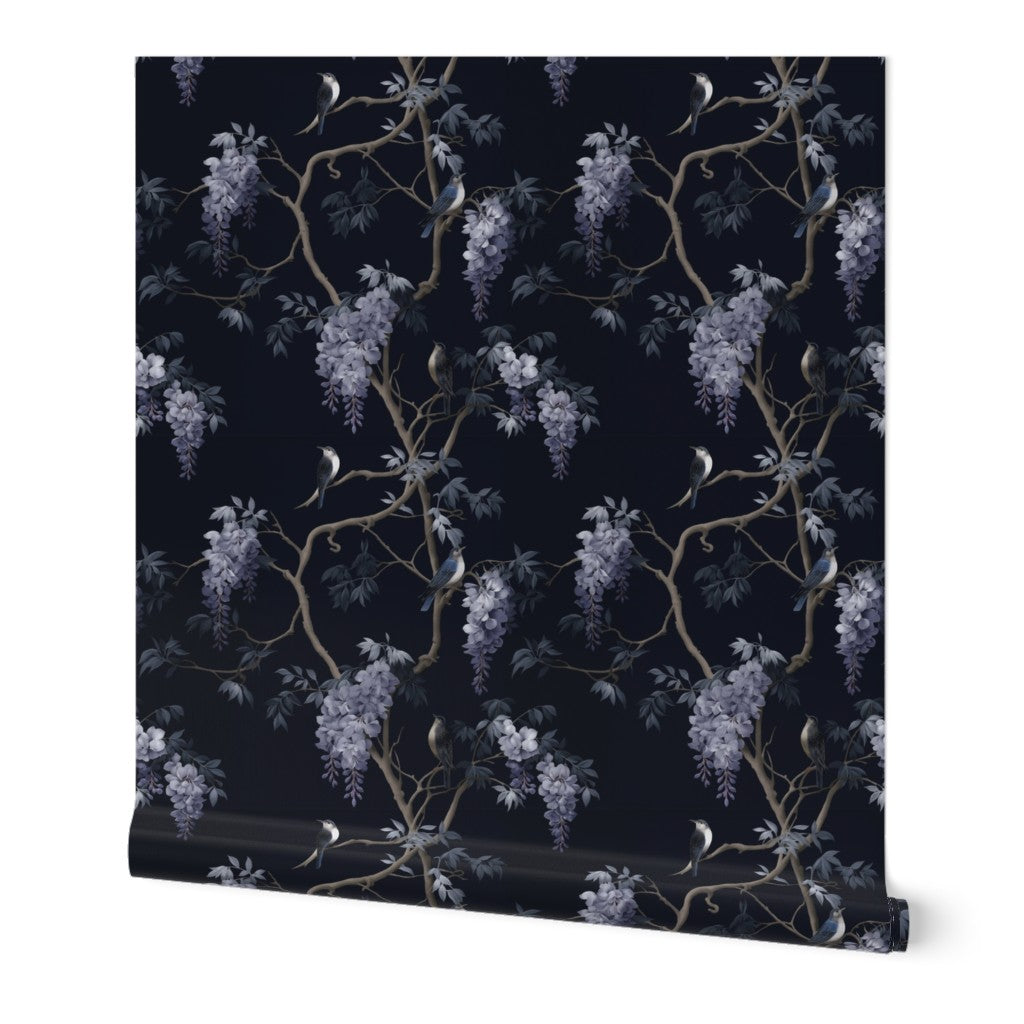 Product shot of Wisteria and Swallows Wallpaper | Provenance & Patina