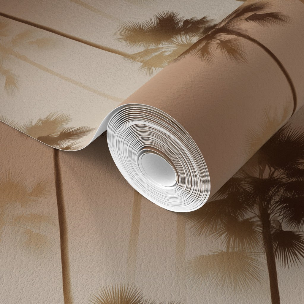 Detailed rendering of the palm tree wallpaper printed on premium non-pasted matte paper.