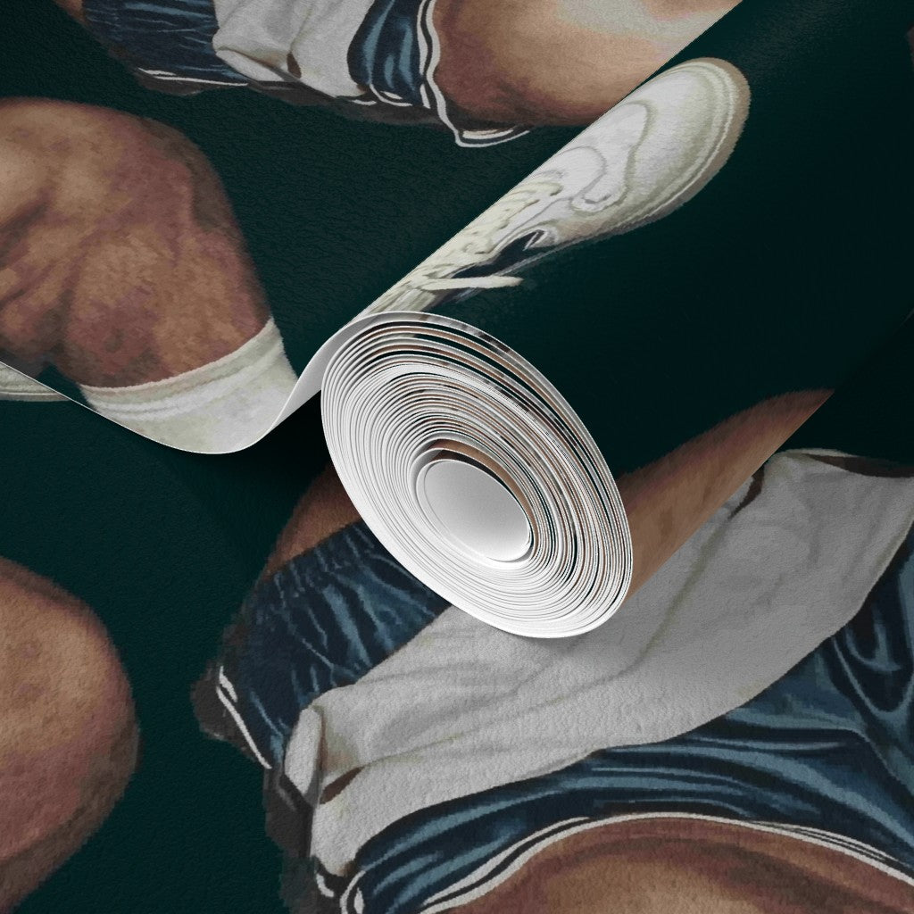 Matte non-pasted paper swatch showing the vivid colors of the vintage style graphic print.
