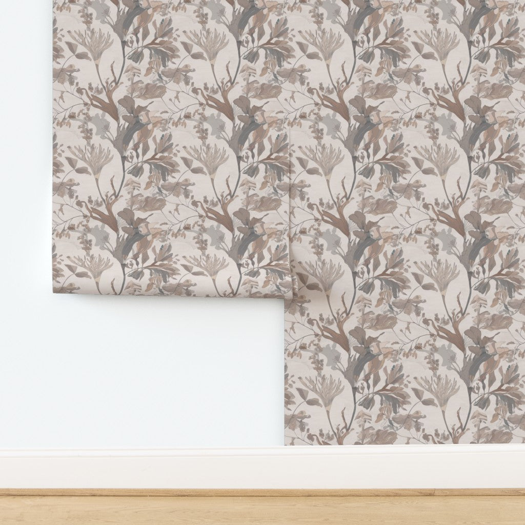 Non-pasted matte finish option for the contemporary seaweed pattern.