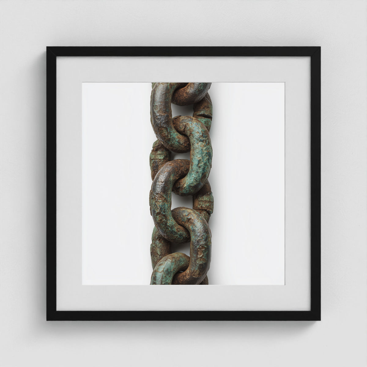 Patina Chain Long 20x20 Black Square Box Frame