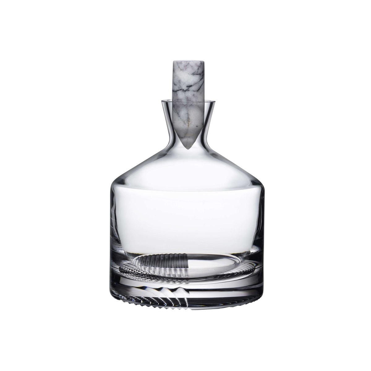 Side profile of the Alba crystal whisky carafe showing its clean lines and weighted base