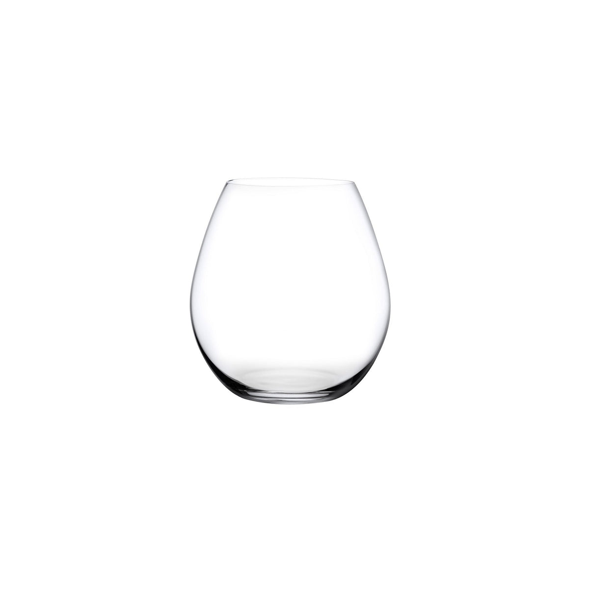 A single NUDE Glass lead-free crystal Burgundy glass showcasing its wide bowl and tall stem.