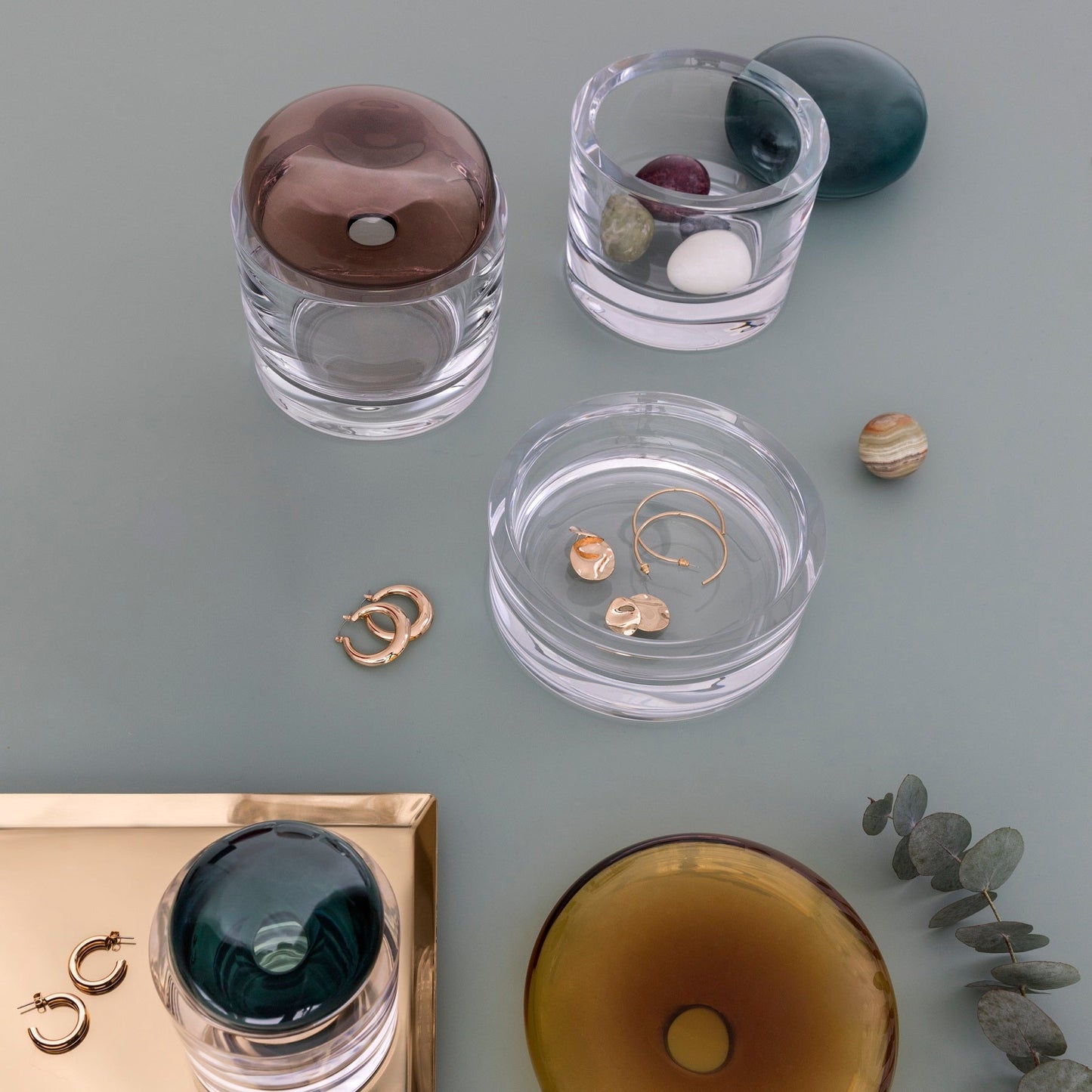 Lifestyle view of Ecrin Lidded Vessel Wide Barware - Luxury Storage box | Provenance & Patina