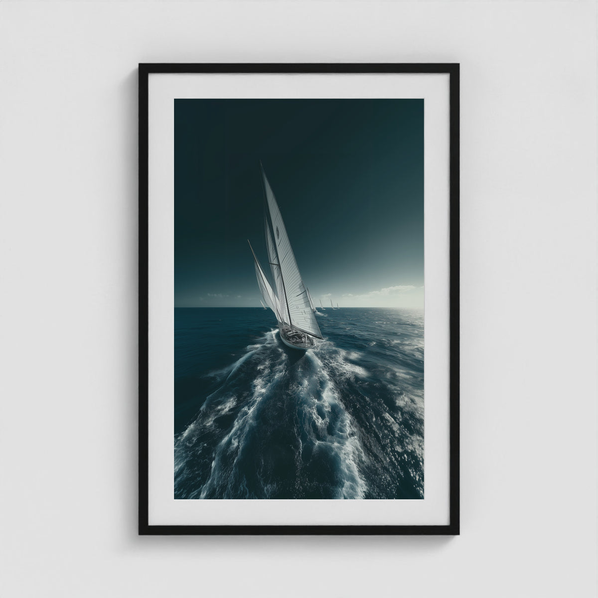 Sailing Yacht 24x36 Black Portrait Box Frame