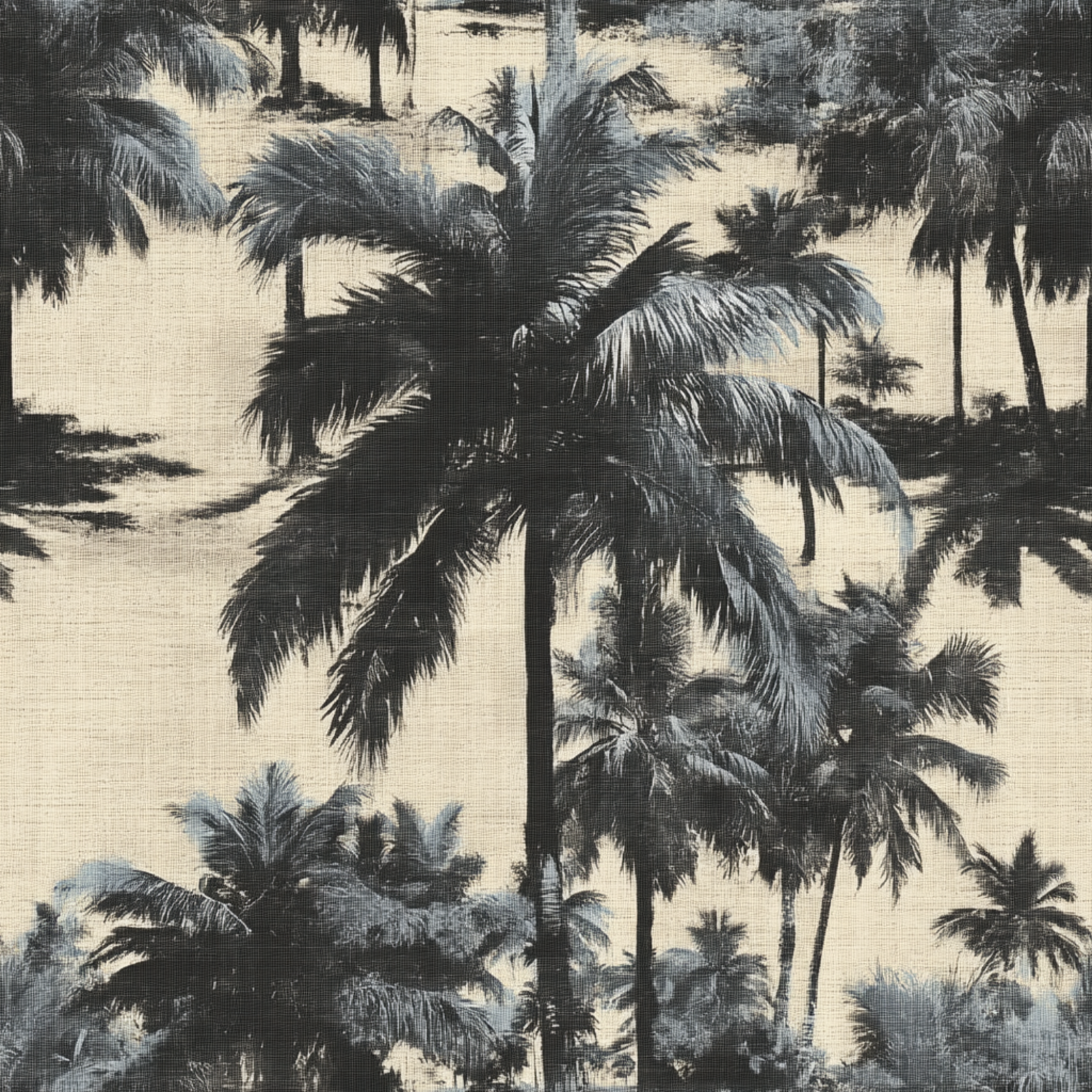 Digital graphic representing the Sand colorway of the St. Croix palms wallpaper.