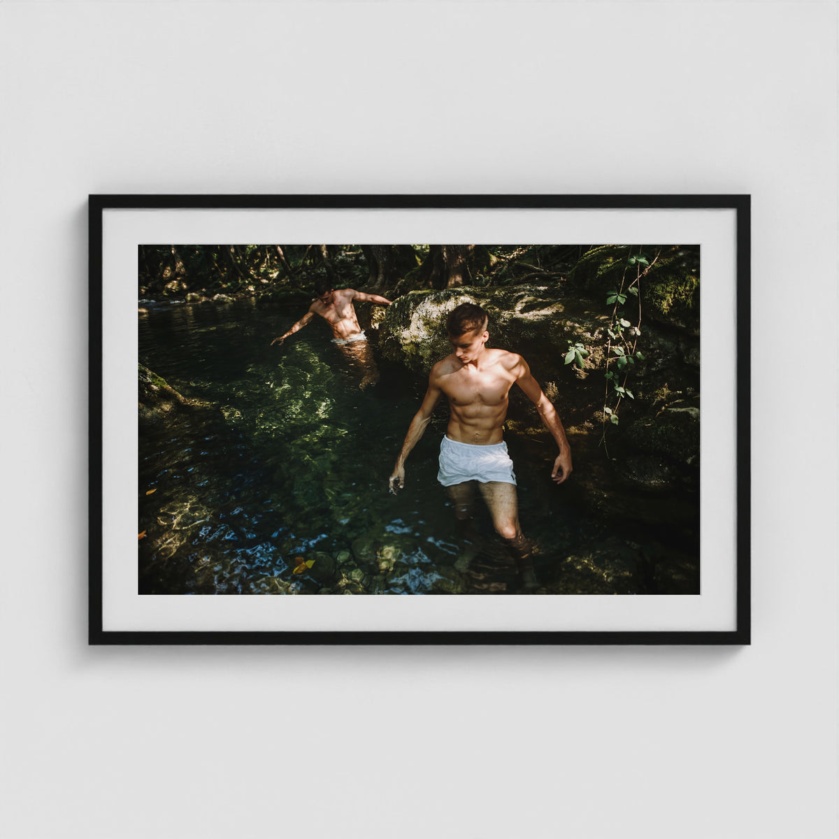 Swimming Hole 36x24 Black Landscape Box Frame