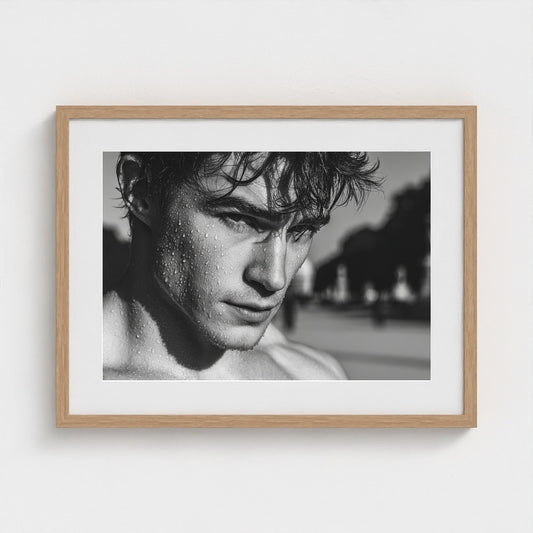 Intense Male Portrait in Atmospheric Greyscale Tones