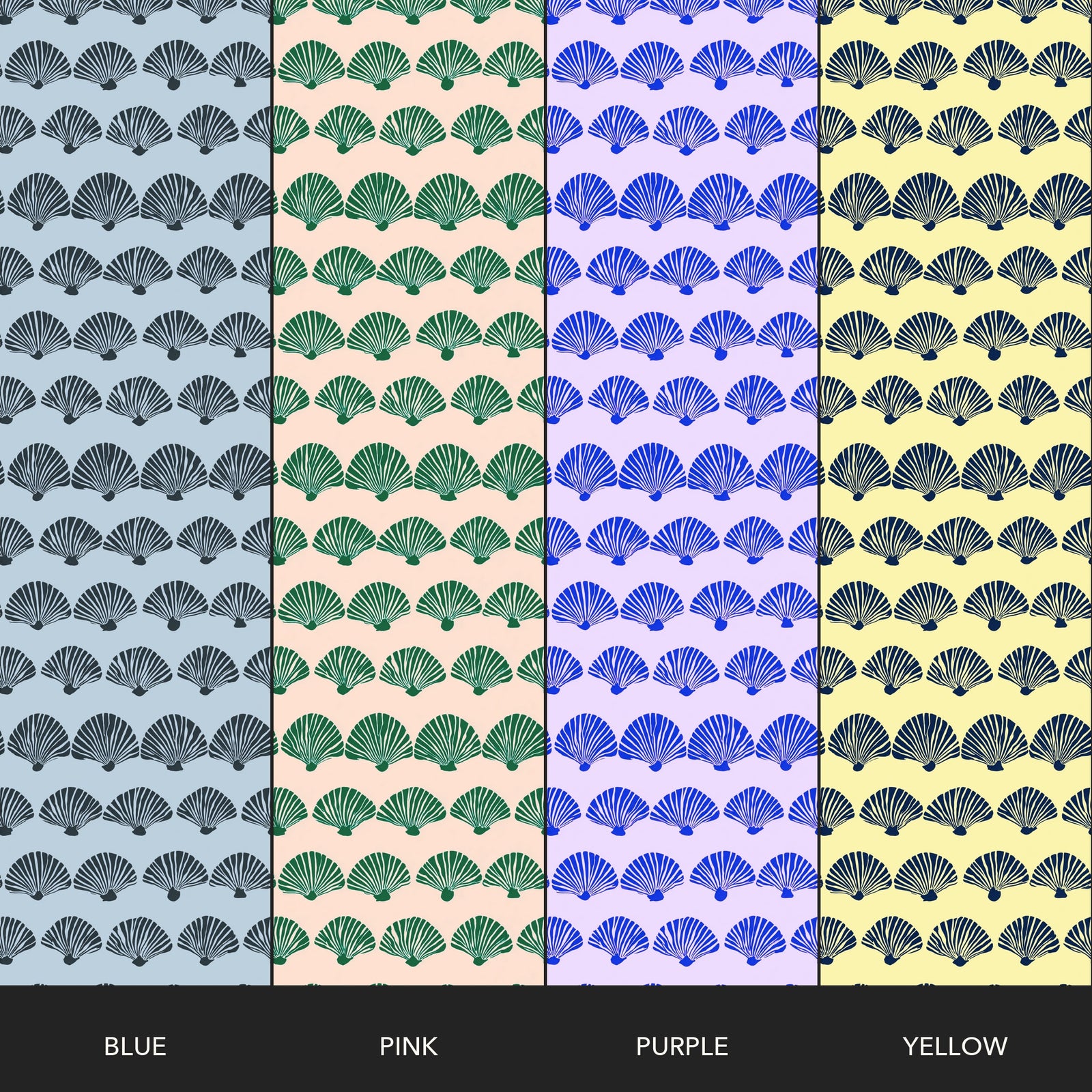 Modern Scallop — Colorway Strips (Blue, Pink, Purple, Yellow)