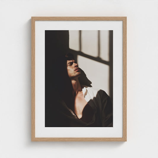 Serene Male Portrait in Soft Window Light Study