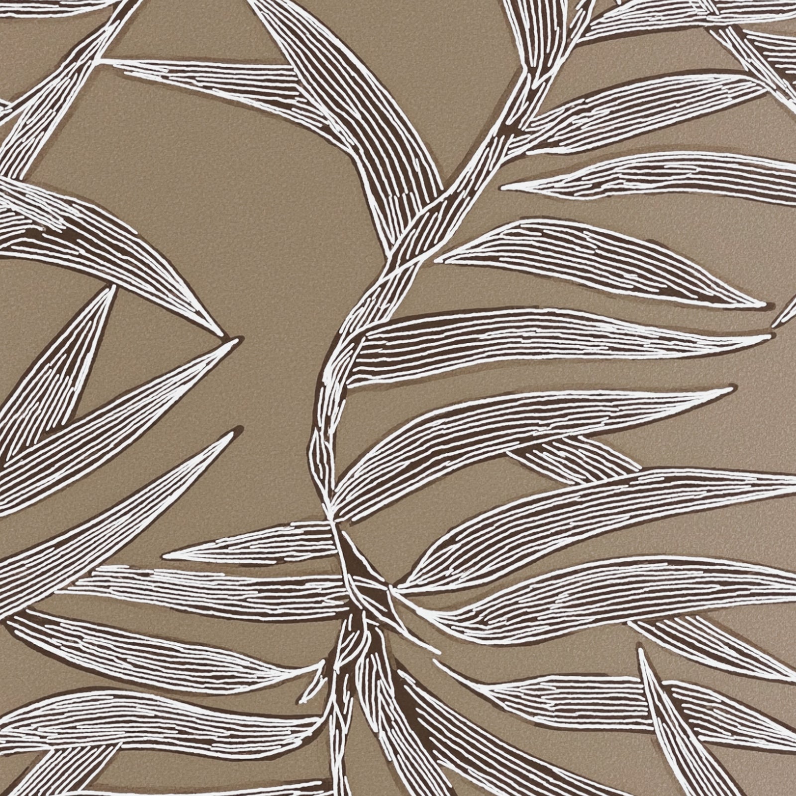 Macro view of the line-drawn bamboo leaf details in the Dove colorway.