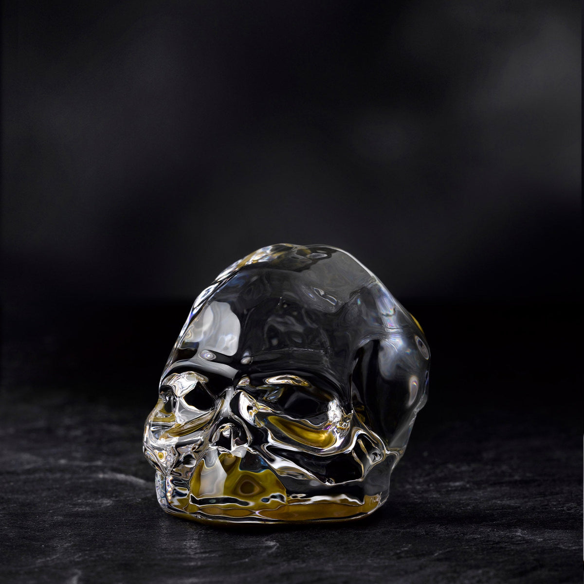 Close up detail of Memento Mori Faceted Skull Gold Coated Small | Provenance & Patina